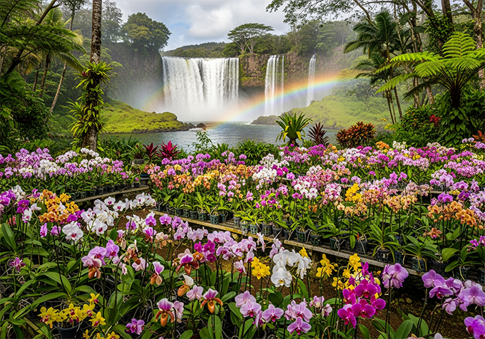 Akatsuka Orchid Nursery and Rainbow Falls