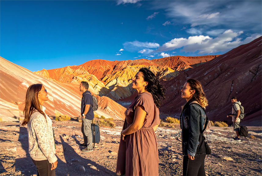 40 plus woman on rainbow valley San Pedro de Atacama chile trip